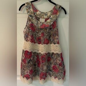 Women's Anna Sui for Anthropologie Sheer Silk Floral Sleeveless Top